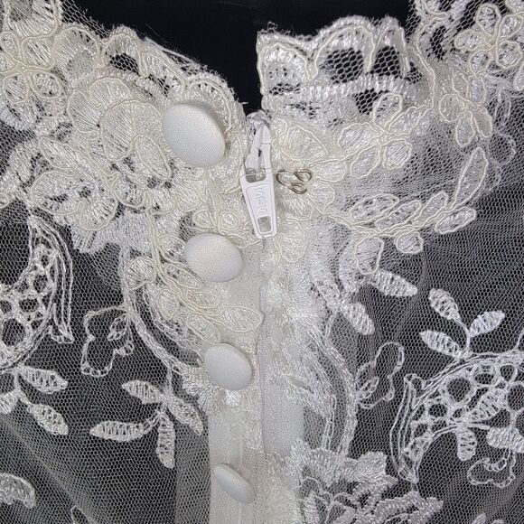 Abaowedding Nwt Floral Lace Knee Length Formal Wedding Dress Gown 16 - Picture 8 of 9